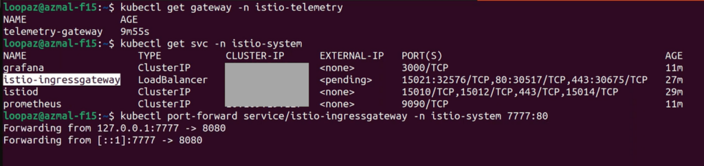 Deploy new service and port-forward Istio ingress gateway