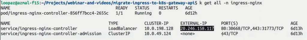 ingress nginx controller ip