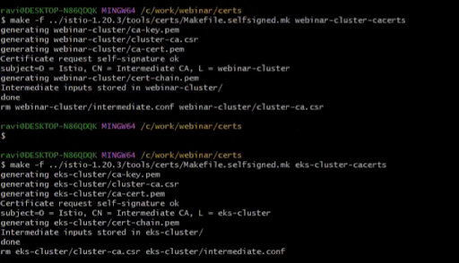 create cluster certificates